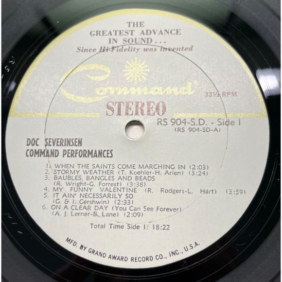 Doc Severinsen Command Performances Vinyl LP 1966 RS 904 Gatefold VG+ - Picture 3 of 6